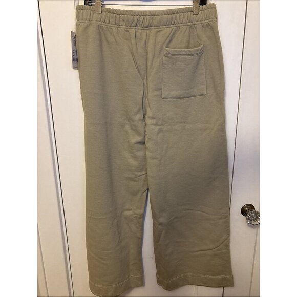Mate The Label Organic Fleece Wide Leg Pant Heather Flax X-Large MSRP $138 - Picture 4 of 9